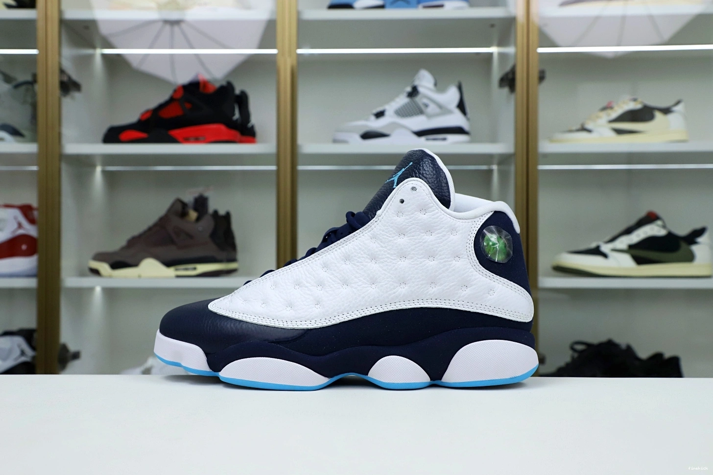 POWDER WHITE OBSIDIAN 414571-144 AIR 13 JORDAN RETRO BLUE 1001